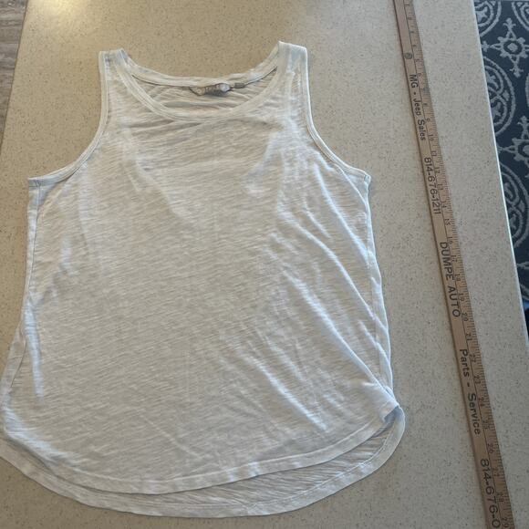 Womens Athleta Semi Sheer White Tank Top With Peek A Boo Back - Picture 1 of 8